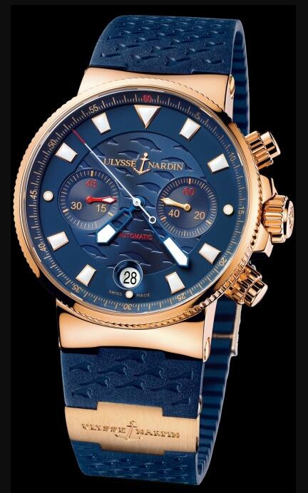 Review Best Ulysse Nardin Marine Blue Seal Maxi Marine Chronograph 356-68LE-3 watches sale